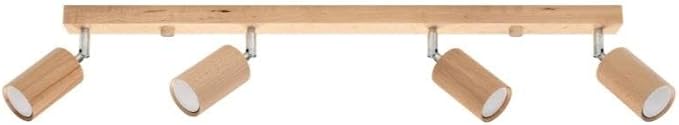 Silamp Plafondlamp, hout, draaibaar, voor 4 lampen GU10 – silamp