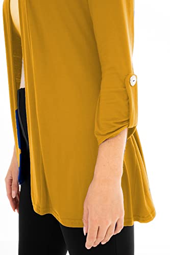 Image of Loxdonz Women's Open Front Cardigans Casual 3 /4 Sleeve Cardigan Soft Lightweight Top