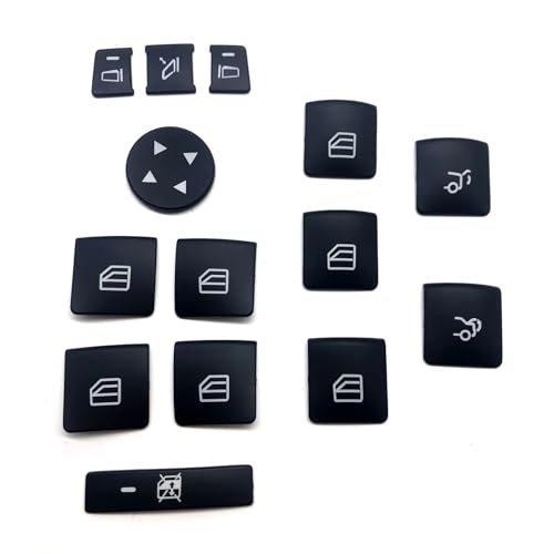 Autocollants boutons lève-vitres Mercedes Classe A 2013-2017 et Classe ML 2012-2014 - Set complet 14x