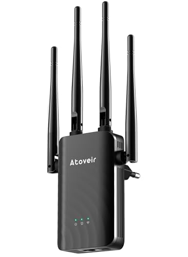 Atoveir WiFi Extender with Ethernet Port – Powerful 2.4GHz...