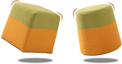Taburete para pies de madera maciza con funda de tela lavable en 2 tamaños 3