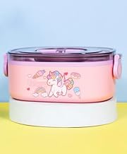 Unicorn Lunch Box for School Kids with Spoon, Compartments, Tiffin Container for Dry Foods