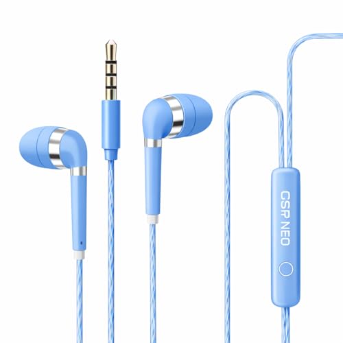 GearZTouch G.S.P. NEO Wired inEar Earphone with in-Line Call Control, Powerful HD Mic, Clear Sound, Stylish & Lightweight Compatible with Oneplus,Samsung,Oppo,Vivo,Redmi Having 3.5mm Jack- Blue