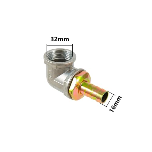 Conector de latón rosca hembra 1 pulgada codo manguera 32-16mm 3