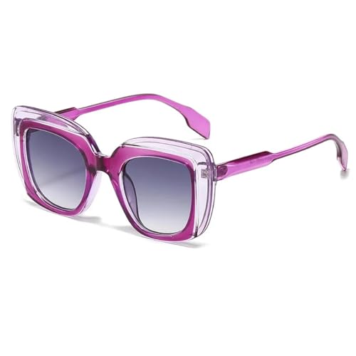 Lunettes de soleil punk pour femmes style rétro dégradé protection UV400