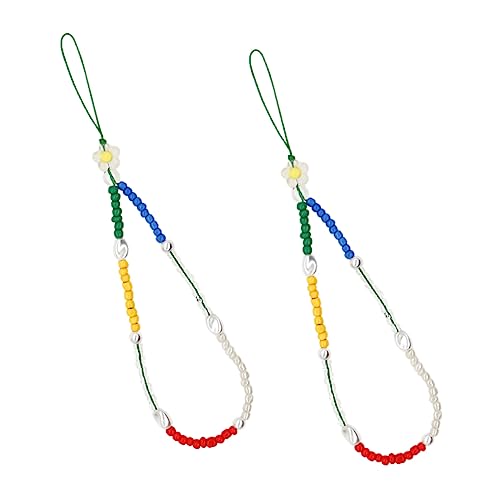 Angoily 2 Piezas Correas para teléfonos móviles cordones para moviles accesorios moviles muñequeras de cámara decoración del teléfono móvil cordón de teléfono de bohemia cadena telefónica