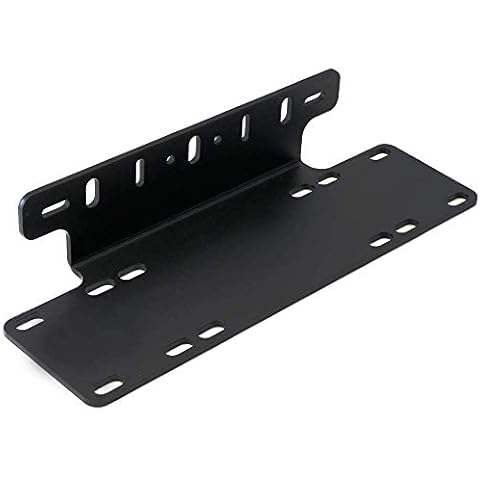 Willpower Universal License Number Plate Mounting Bracket Holder Front Bull Bar Bumper for LED Driving Light Bar Work Lamp 4X4 Off Road Truck Car Frame Mounting Bracket Black Cover