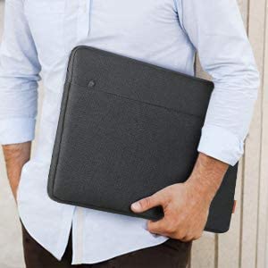 Image of Dynotrek Protector 14 inch Laptop Sleeve Bag, with Charger Pouch Computer Cover Accessories Pocket, Portable Laptop Case Compatible for MacBook Air /Pro, Dell, HP, Acer, Asus, Lenovo -Charcoal Black