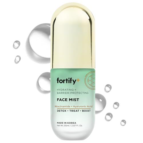 Fortify Skincare Niacinamide & Hyaluronic Acid Face Mist – 3-in-1: Detox, Treat, Boost – Hydrating, Soothing, Anti-Aging Facial Spray – Dermatologist Tested Korean Skin Care – Clean Beauty – 2.87 Oz