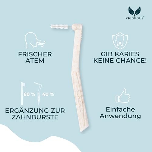 VIGOROUS® Interdentalbürsten L-Form - Größe 5, 0,8 mm -20 Stk. nachhaltige Zahnzwischenraumbürsten - Dentalbürsten für zahnreinigung zwischenräume -gründliche Zahnpflege dank zahnzwischenraumreiniger – Bild 5