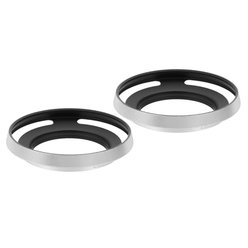 Patikil 2 Unidades de Sombrilla para Lente de 43 mm, Universal de Metal Delgado Curvada con Ventilación y Rosca para Fujifilm y Pentax, Color Plata miniatura 1