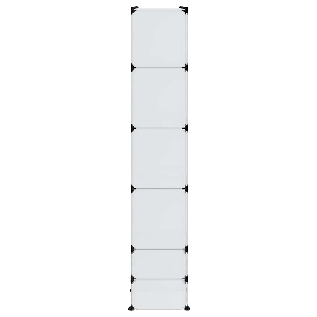 Modularer Kleiderschrank Schrank Garderobe Faltschrank aus Kunststoff Weiß 37x146x180,5 cm mit 18 Fächern, platzsparend für Schlafzimmer Kinderzimmer Flur Stauraum Ordnung