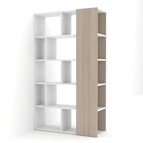 RCPROJECT ITALIANFURNITURE Libreria autoportante modulare, 120x33 h170, olmo e bianco