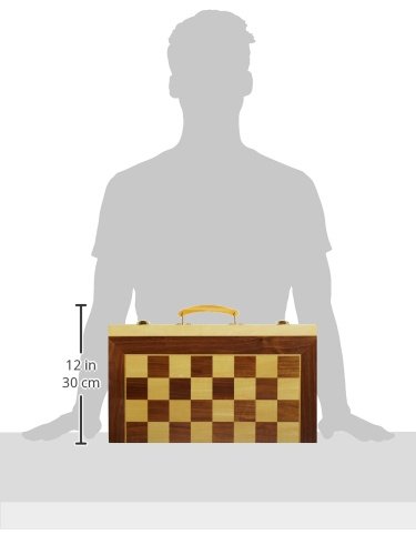 small foot Schach und Backgammon Koffer aus Holz, Konzentrationsspiele für Groß und Klein, ab 6 Jahren, 2853