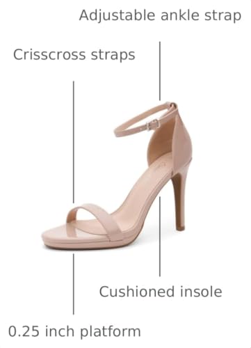 Image of Shoe Land Women's High Heels - Open Toe Stiletto Heels with Adjustable Ankle Strap | Dressy Sexy Strappy Heeled Sandals for Wedding, Prom, Party & Evening Wear