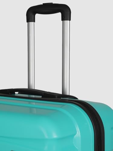 Image of Teakwood Unisex Trolley Bag for Travel, Hard Cabin Trolley Suitcase Bag, Numver Lock System 360 Degree 8 Rotating Wheels | Set of 3 (55, 65, 76 CM, Aqua Green)
