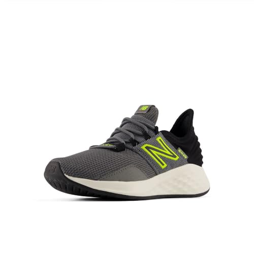 Image of New Balance Kid's Fresh Foam Roav V1 Lace-Up Running Shoe, Castlerock Pfp /Black, 1 Little Kid