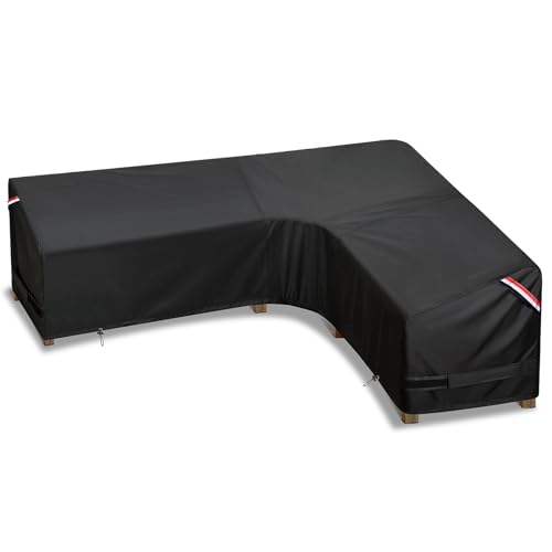 KylinLucky Outdoor Patio Furniture Cover fit 104 x 83 inch, 103 x 80, 102 x 79 L-Shaped Sectional Sofa, Waterproof Weatherproof Heavy Duty 600D Garden Cover for Outside L Shape Couch by KylinLucky - Used condition - US$23.21
