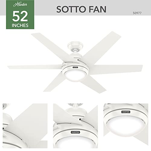 Hunter Fan Company 50977 Sotto Ceiling Fan, 52, Fresh White #TOP1