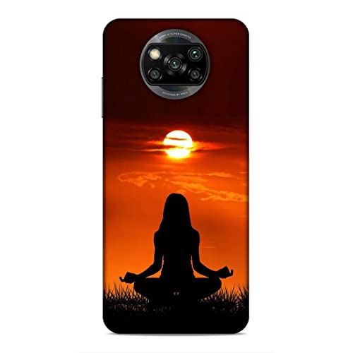 Image of Printed Mobile Back Hard Case Cover for Xiaomi Poco X3 | Meditation, Sunrise, Shadow, Sunset A-2203