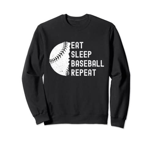 Mangia il sonno Baseball Ripetere Divertente Catcher Giocatore Pitcher Fan Felpa