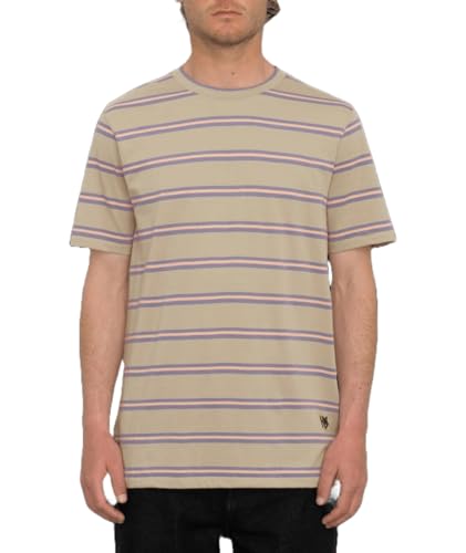 T-shirt Volcom Hockey Dad Crew Homme Beige Khaki Clair