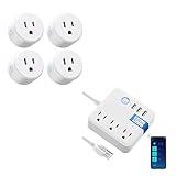 Mini WiFi Outlet Socket 4Pack, and Smart Plug Power Strip WiFi Surge Protector 1PC