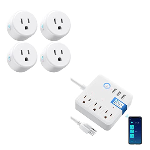 Mini Wifi Outlet Socket 4Pack, And Smart Plug Power Strip Wifi Surge Protector 1Pc #TOP11