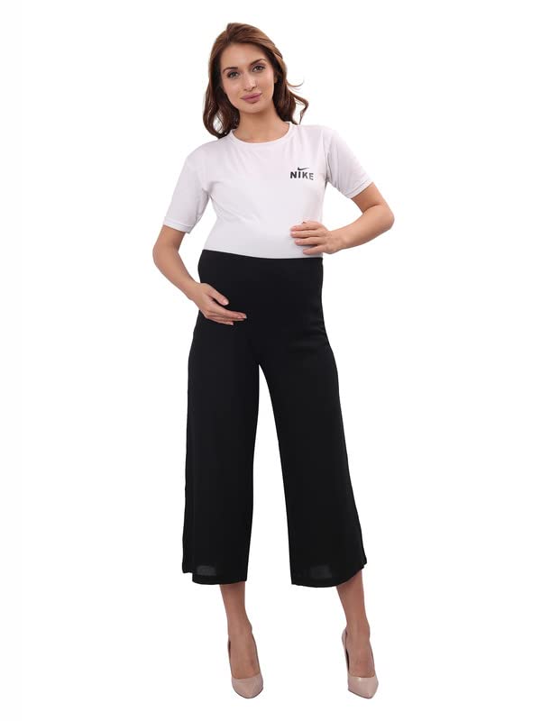 mama & bebe Rayon Regular Fit Maternity Palazzo Pant for Women-picture-22