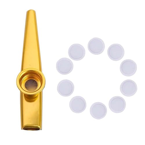 Metal Kazoo With 10 Flute Membranes Mouth Kazoo Musical Instruments Good Companion For Ukuleles Violin Guitar Piano