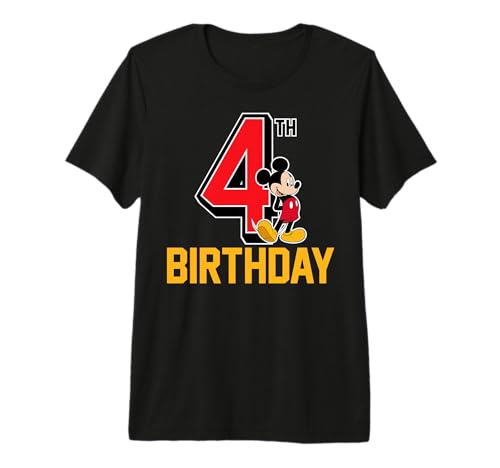 Cadeau anniversaire Mickey Mouse t-shirt 4 ans Disney pour petits garçons