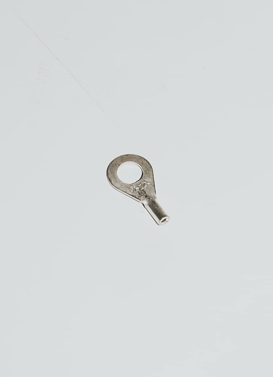 22-18 AWG Non-Insulated 1/4" Stud Ring Terminal - Brazed Seam (100/Pkg.)