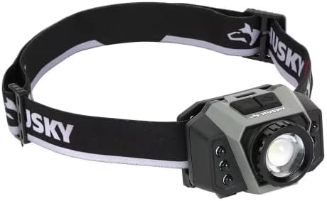 Husky 600 Lumens Dual Power Twist to Focus Rechargeable Headlight