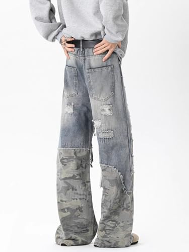 Men's Jeans Spring American Loose Camouflage Denim Long Pants for Men2