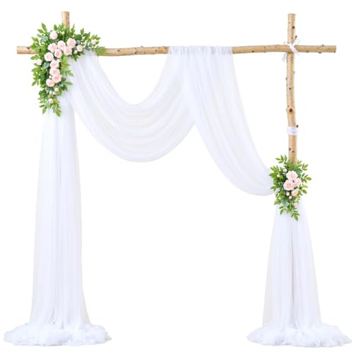Tela para arco de boda 1 panel 60" x 26 pies blanco miniatura 6