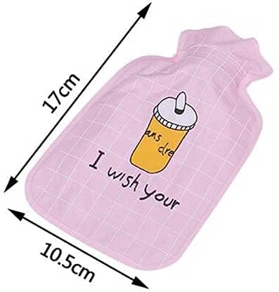 Image of Set of-2pcs. Small Hot Water Bottle Cute Plants Animals Hot Water Sack Winter Water Injection Hot Water Bag (Color & Design as per availability)
