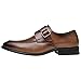 Imagen de ANUFER Hombres Hebilla Simple Inteligente Zapatos de Monje Cuero de Microfibra Formal Mocasines Planos Marrón SN0707123 EU42