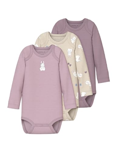 Name it baby Damen Nbfbody 3P Ls Summr Rabbit Noos, Summer Sand, Numeric_56 (3er Pack)