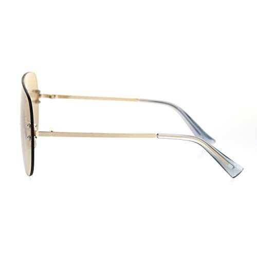 Image of Minimal Shield Rimless Futuristic Large Racer Pilots Sunglasses