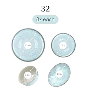 32piecedinnerwaresetsfor8modernstylestonewaredinnerwaresetscratchresistantdishwashersafeplatesandbowlssetsceramicdishsetbowlandplatesetbeigeandblue Urban Country Home Decor 32 piece dinnerware sets for 8 modern style stoneware dinnerware set scratch resistant dishwasher safe plates and bowls sets ceramic dish set bowl and plate set beige and blue urban country home decor