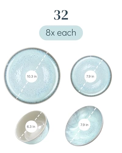 32piecedinnerwaresetsfor8modernstylestonewaredinnerwaresetscratchresistantdishwashersafeplatesandbowlssetsceramicdishsetbowlandplatesetbeigeandblue Urban Country Home Decor 32 piece dinnerware sets for 8 modern style stoneware dinnerware set scratch resistant dishwasher safe plates and bowls sets ceramic dish set bowl and plate set beige and blue urban country home decor