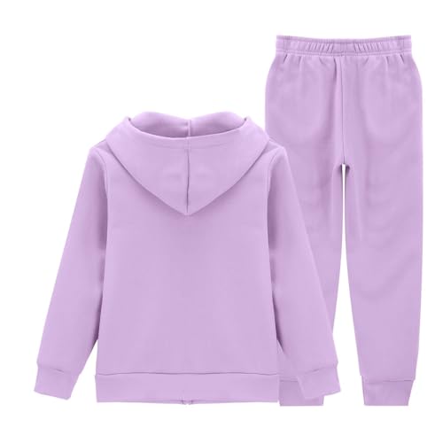 Athletic Sweatsuit for Teen Girls Zip up Fleece Hoodie Sweatshirt and Jogger Sweatpant 2 Piece Outfits Kids Boys Tracksuit3
