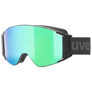 uvex g.gl 3000 TO, maschera da sci Unisex adulto, black mat/green-clear, one size
