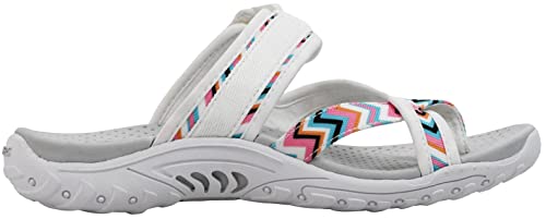 Skechers Women's Reggae-Zig Swag Flip-Flop Sandals, White, 11 M US
