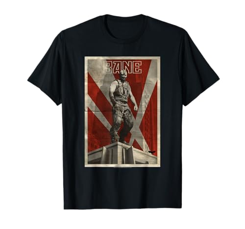 Image of DC Comics Batman Dark Knight Rises Bane Rooftop Poster T-Shirt, Unisex Adult, Grey, S, Short Sleeve, Cotton, Classic Fit