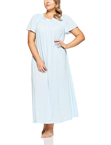 Shadowline Plus Size Women's Petals 53 Inch Short Flutter Sleeve Long Gown