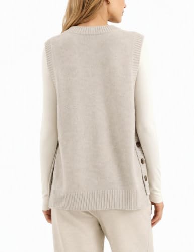 Image of Mingzhu Womens Sleeveless Sweater Tops Lightweight Button Down Vest