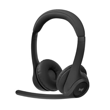 Headset Sem Fio Logitech Zone 300 Com Microfone Flip-to-Mute com Cancelamento de Ruído, Conexão Bluetooth, Bateria Recarregável via USB-C e Almofadas Confortáveis - Grafite