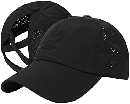 Cross Hat Womens Baseball Cap -Cross Ponytail Hat Baseball Cap Black