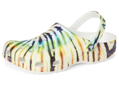 Image of Crocs Unisex Classic Clog - Seasonal Graphic Multi /Green Tie Dye Mens 5 /Womens 7 Medium
